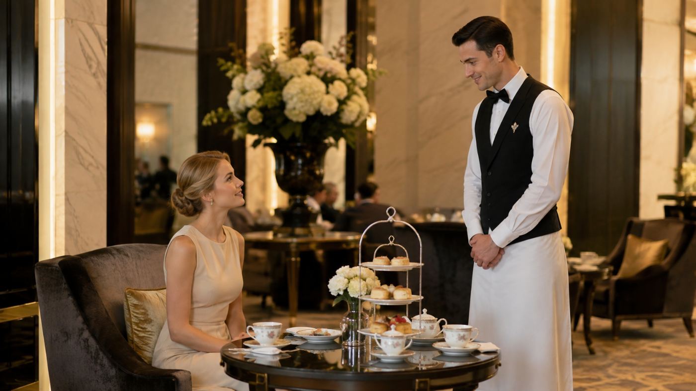 Attentive service at the tea table