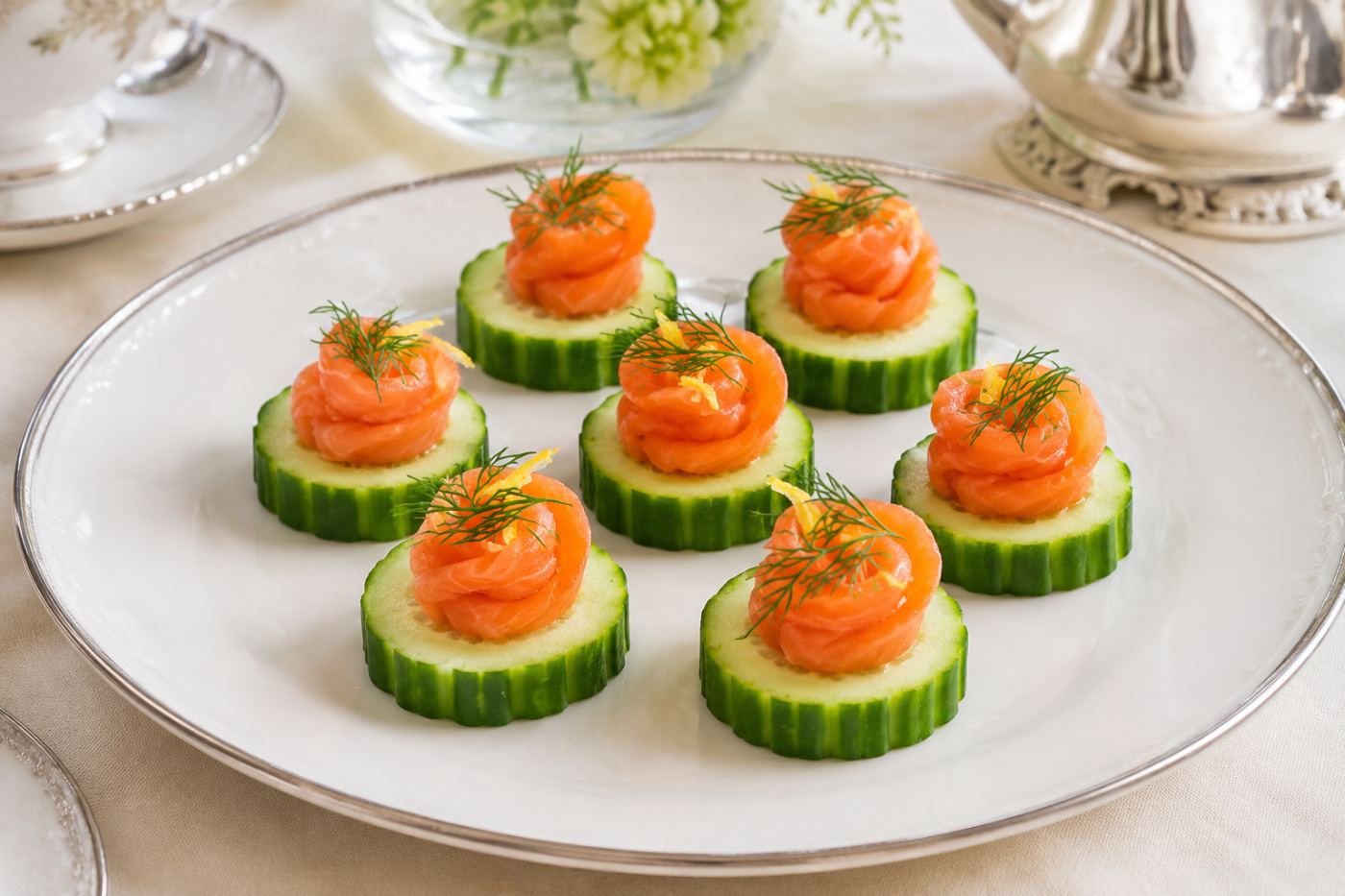 Smoked salmon finger sandwiches